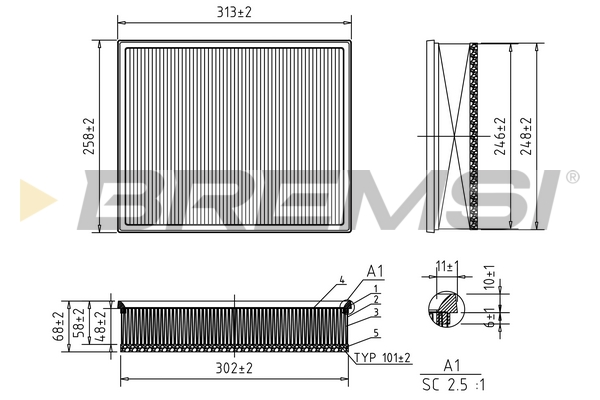 Air Filter - FA1230 BREMSI