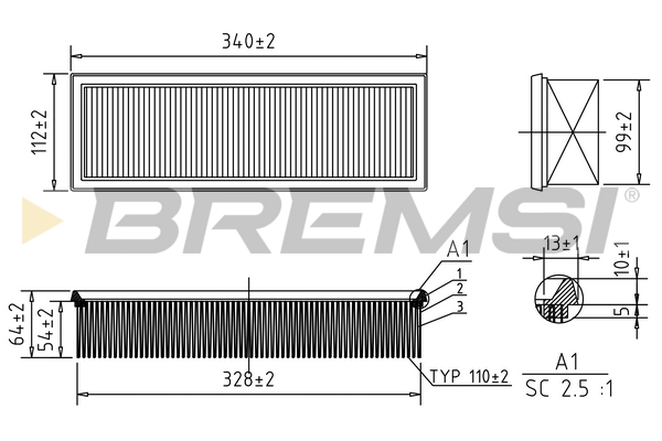 Air Filter - FA1234 BREMSI