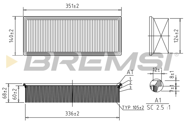Luftfilter - FA1236 BREMSI