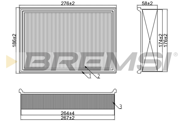 Filtro aria - FA1241 BREMSI