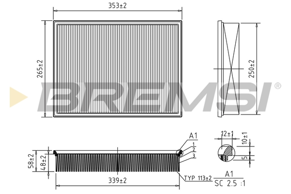 Air Filter - FA1246 BREMSI