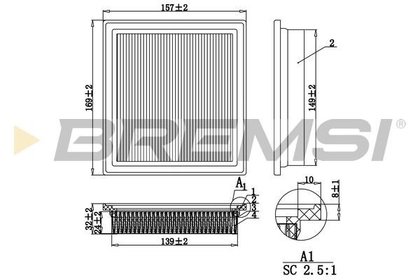 Air Filter - FA1247 BREMSI