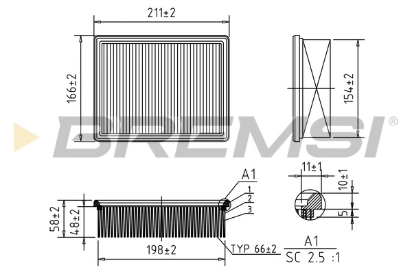 Air Filter - FA1249 BREMSI