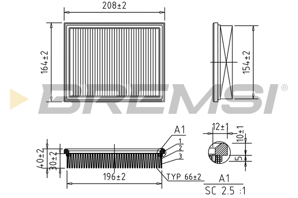 oro filtras - FA1250 BREMSI