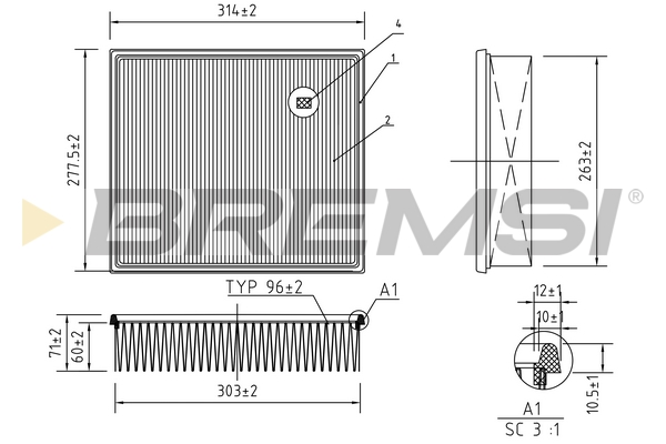 oro filtras - FA1252 BREMSI