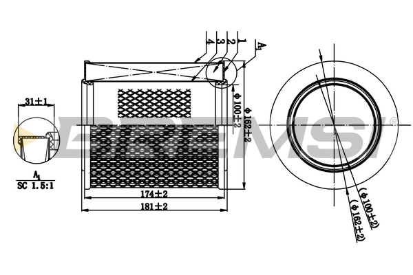 Air Filter - FA1260 BREMSI