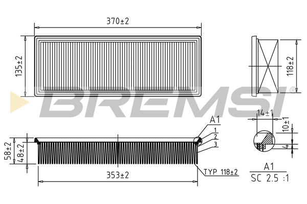 Air Filter - FA1265 BREMSI