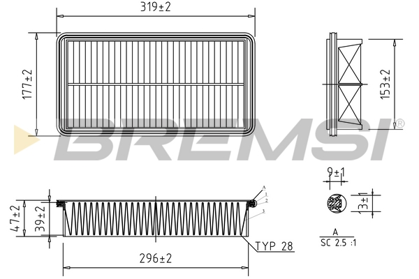 Air Filter - FA1267 BREMSI