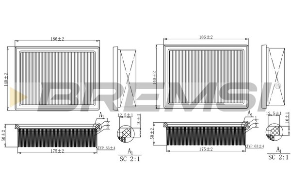 Filtro aria - FA1270 BREMSI