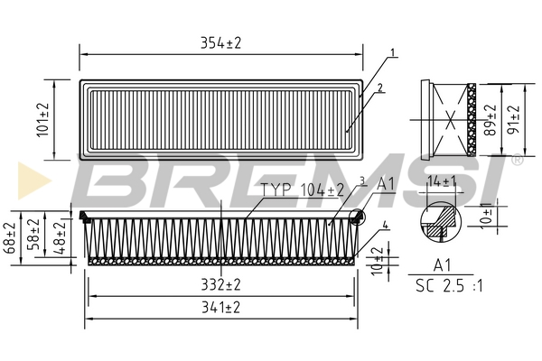 Filtro aria - FA1277 BREMSI