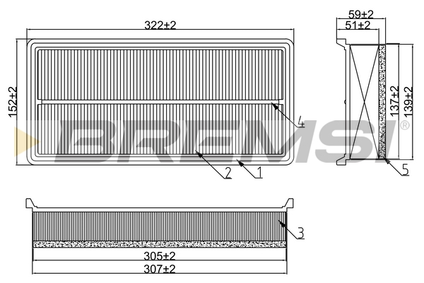 Air Filter - FA1280 BREMSI