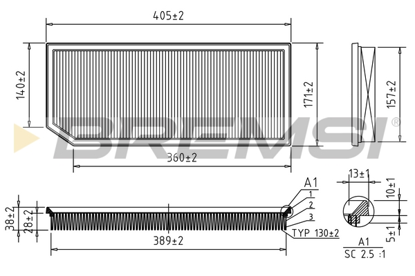 Air Filter - FA1345 BREMSI