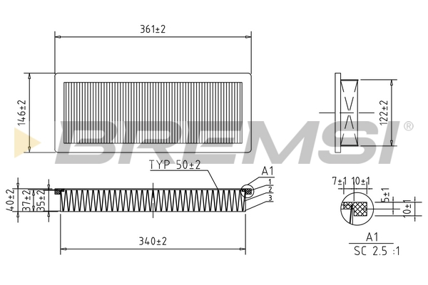 Air Filter - FA1347 BREMSI