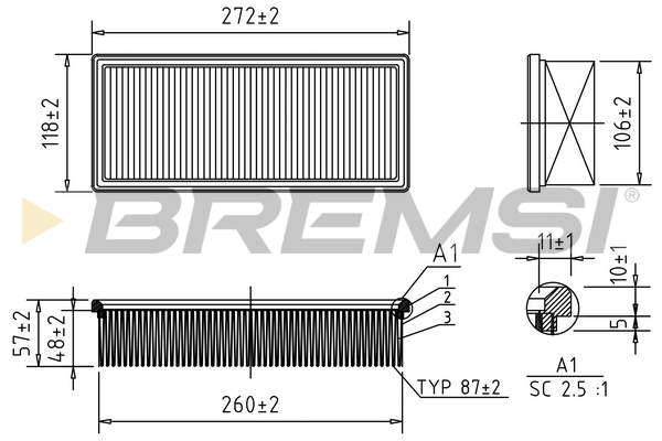 oro filtras - FA1353 BREMSI