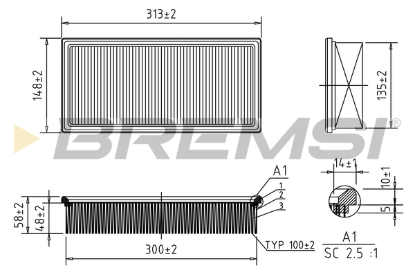 Air Filter - FA1369 BREMSI