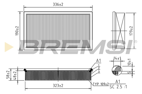 Air Filter - FA1370 BREMSI
