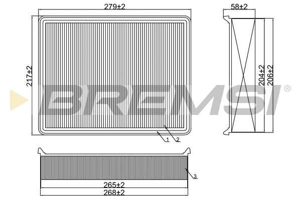 Air Filter - FA1380 BREMSI