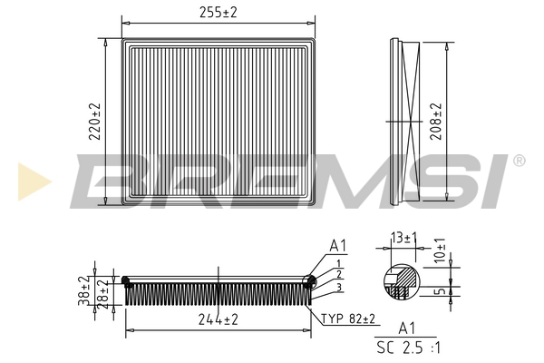 Air Filter - FA1385 BREMSI