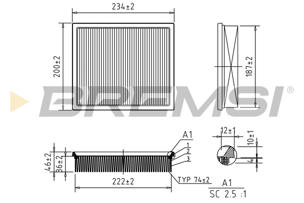 oro filtras - FA1389 BREMSI