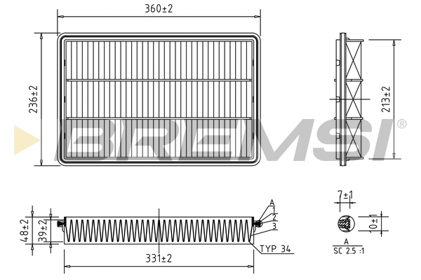 Air Filter - FA1390 BREMSI