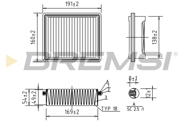 Air Filter - FA1392 BREMSI
