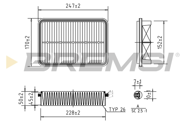 oro filtras - FA1406 BREMSI