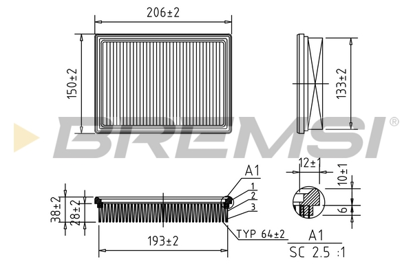 Luftfilter - FA1407 BREMSI