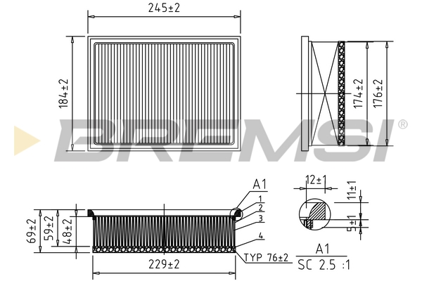 Luftfilter - FA1571 BREMSI