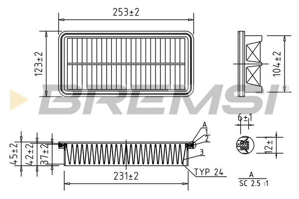 Air Filter - FA1573 BREMSI