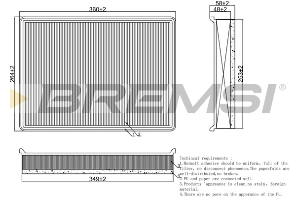 Air Filter - FA1574 BREMSI
