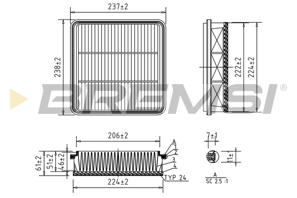 Filtro aria - FA1575 BREMSI