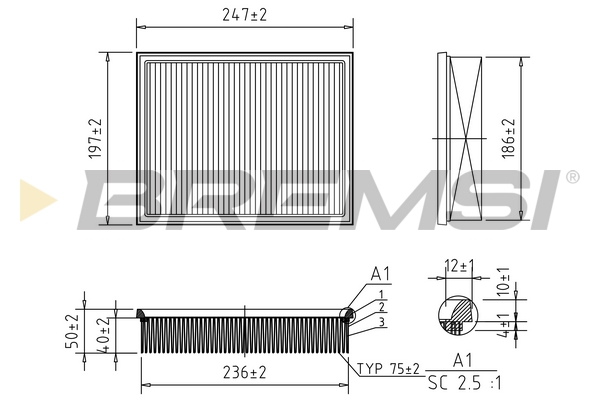 Filtro aria - FA1577 BREMSI