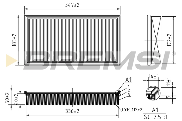 Air Filter - FA1581 BREMSI