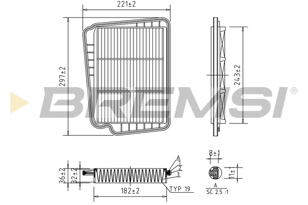 Filtro aria - FA1621 BREMSI