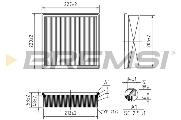 Filtro aria - FA1629 BREMSI