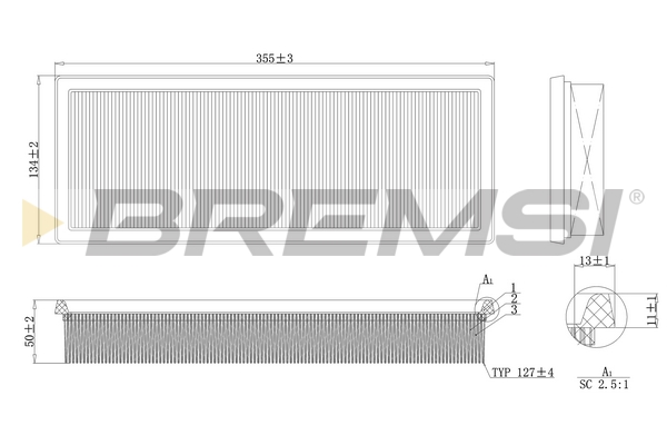Air Filter - FA1639 BREMSI
