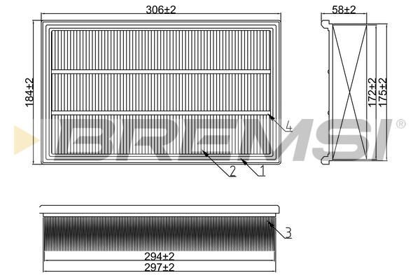 Air Filter - FA1662 BREMSI