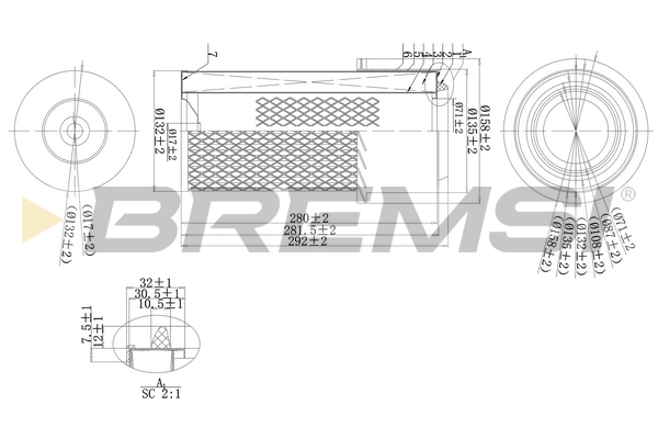 Filtro aria - FA1669 BREMSI