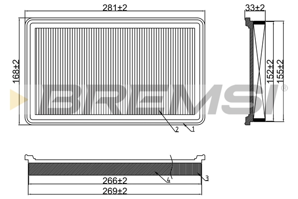 Filtro aria - FA1679 BREMSI