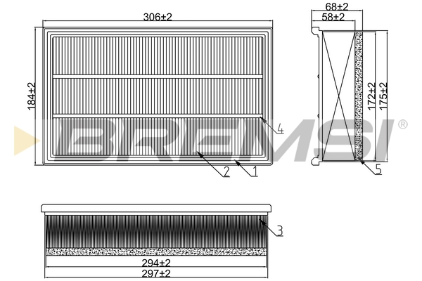 Filtro aria - FA2178 BREMSI
