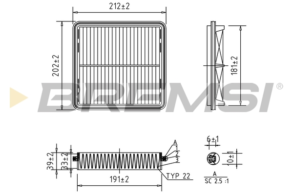 Luftfilter - FA2238 BREMSI