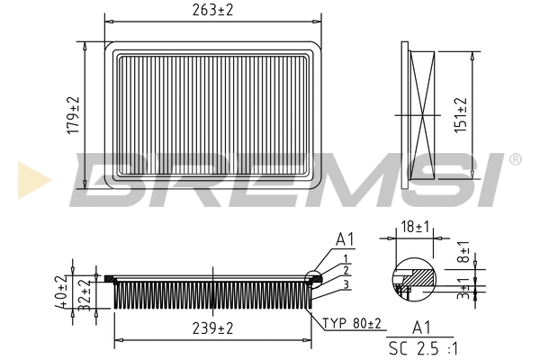 Air Filter - FA2290 BREMSI