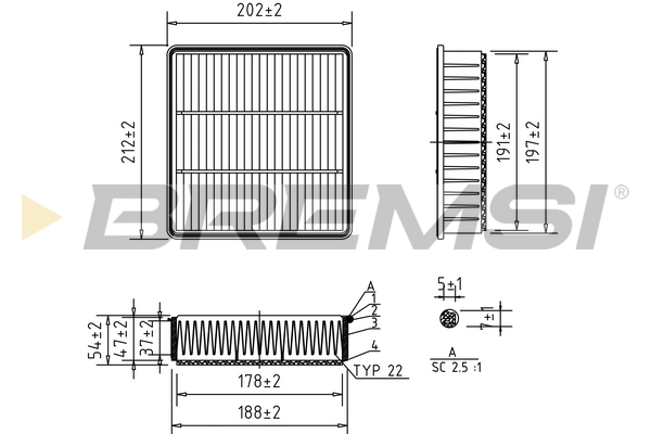 Air Filter - FA2291 BREMSI