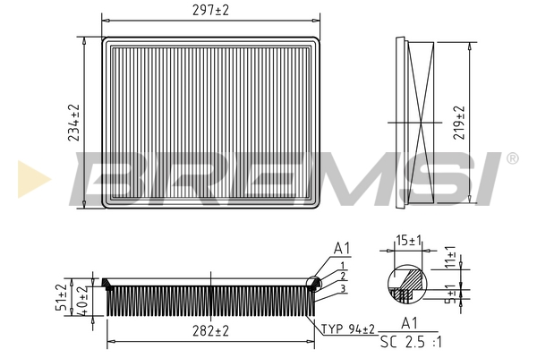 Air Filter - FA2320 BREMSI