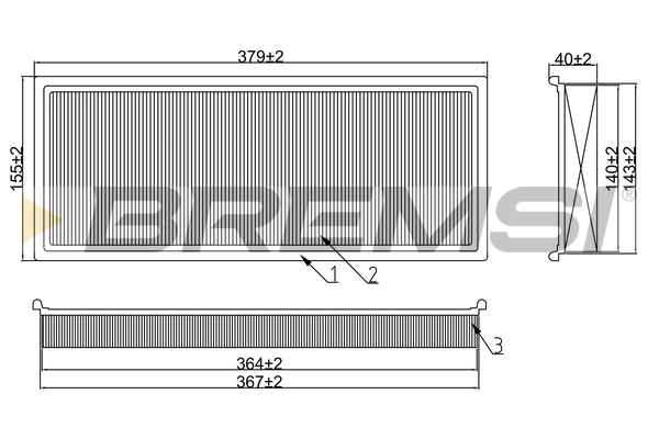 Air Filter - FA2323 BREMSI