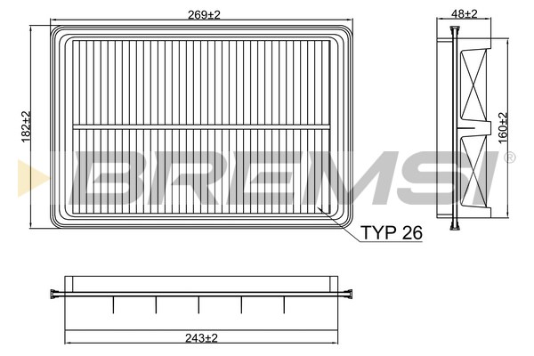 Air Filter - FA2394 BREMSI