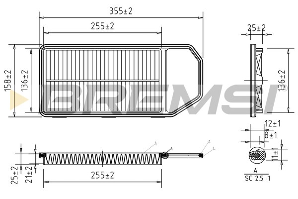 Air Filter - FA2397 BREMSI