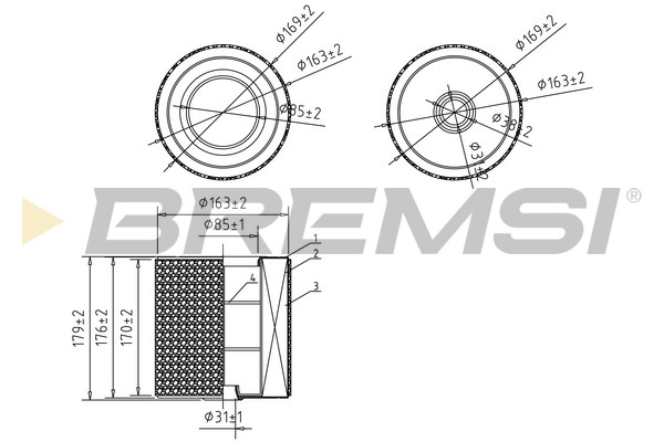 Air Filter - FA2402 BREMSI