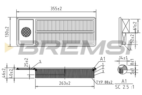 oro filtras - FA2409 BREMSI