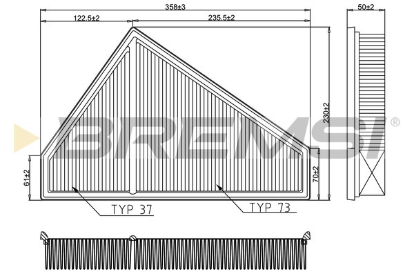 Air Filter - FA2625 BREMSI